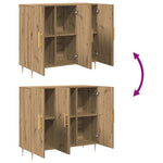 HKH Aparador Moderno de Madera Procesada con 3 Puertas - Roble Artesanal