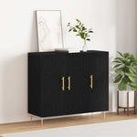 HKH Aparador Moderno de Madera Procesada con 3 Puertas - Roble Negro
