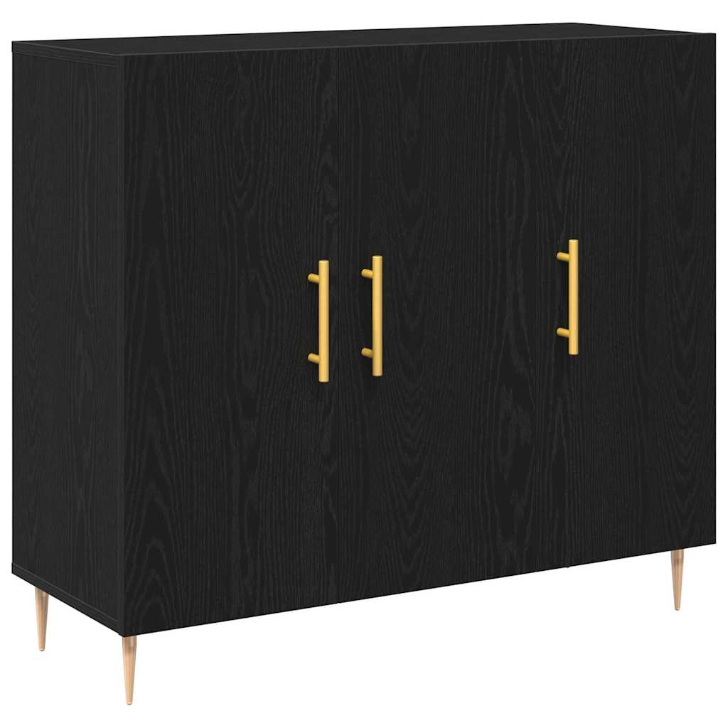 HKH Aparador Moderno de Madera Procesada con 3 Puertas - Roble Negro