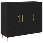 HKH Aparador Moderno de Madera Procesada con 3 Puertas - Roble Negro
