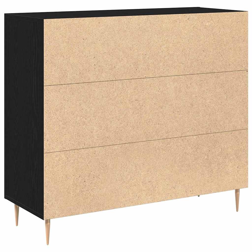 HKH Aparador Moderno de Madera Procesada con 3 Puertas - Roble Negro