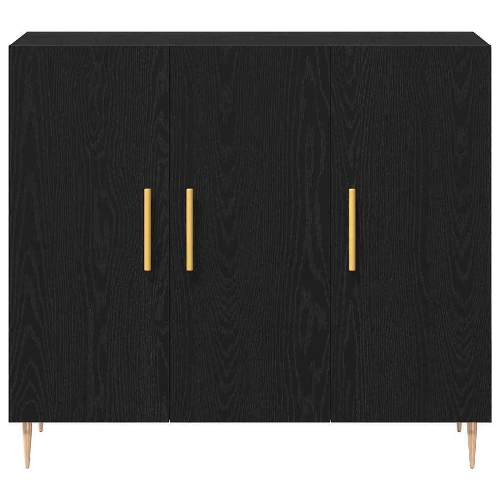 HKH Aparador Moderno de Madera Procesada con 3 Puertas - Roble Negro