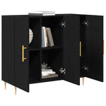 HKH Aparador Moderno de Madera Procesada con 3 Puertas - Roble Negro