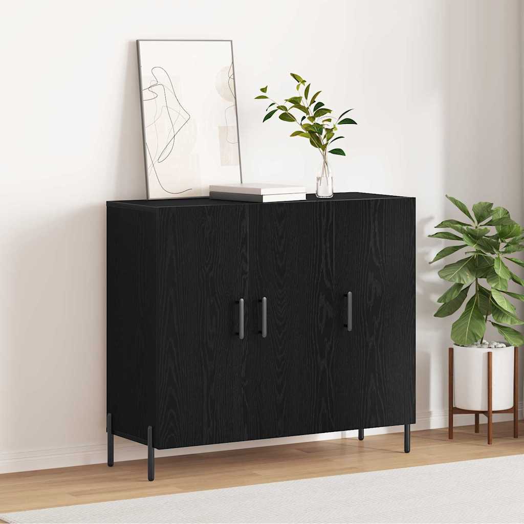 HKH Aparador Moderno de Madera Procesada con 3 Puertas - Roble Negro