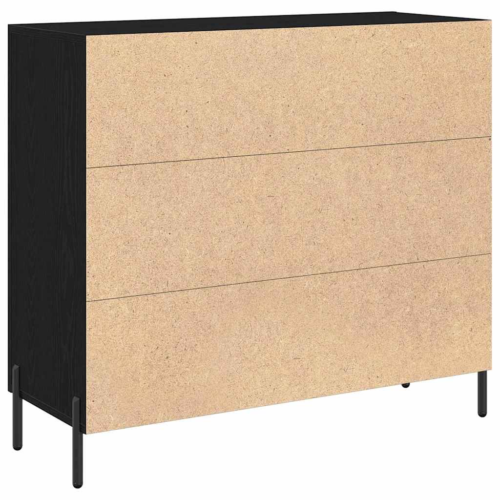 HKH Aparador Moderno de Madera Procesada con 3 Puertas - Roble Negro