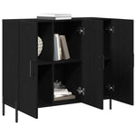 HKH Aparador Moderno de Madera Procesada con 3 Puertas - Roble Negro