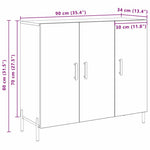 HKH Aparador Moderno de Madera Procesada con 3 Puertas - Roble Negro