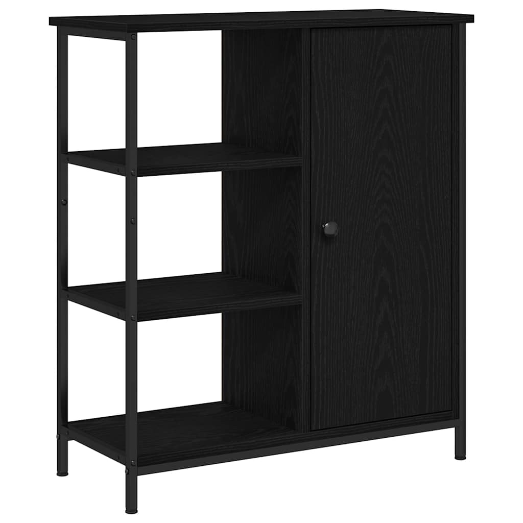 HKH Aparador Moderno en Madera Procesada, Metal con 1 Puerta - Roble Negro