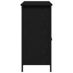 HKH Aparador Industrial em Madeira Processada, Metal com 3 Portas - Carvalho Preto