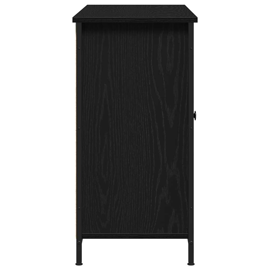 HKH Aparador Moderno em Madeira Processada, Metal com 2 Portas - Carvalho Preto