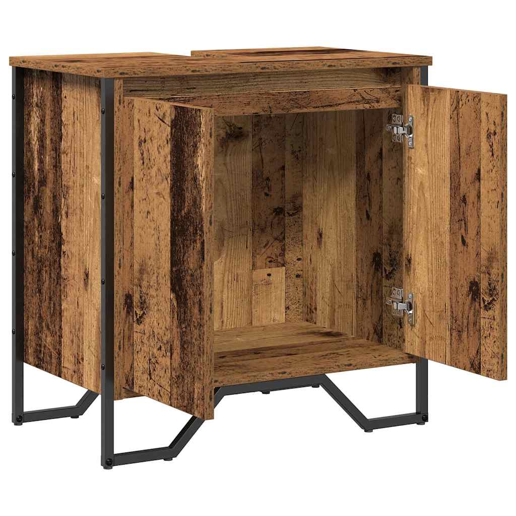 HKH Mueble de lavabo de baño de madera antigua