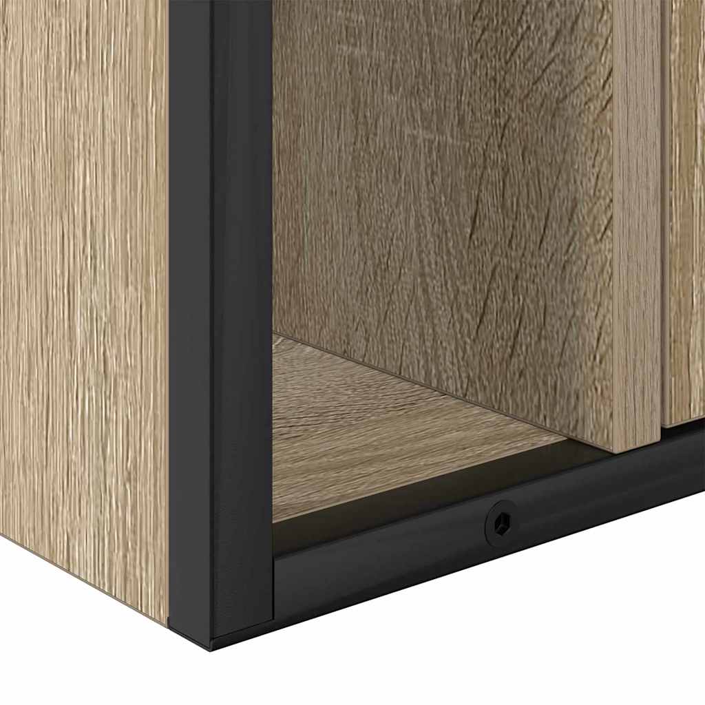 HKH Conjunto de Armários de Casa de Banho 2 Peças com Prateleira - Castanho