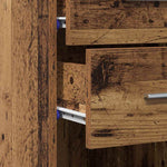 HKH Estantería Alta de Madera Procesada con 2 Cajones - Madera Antigua