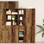 HKH Estantería Alta de Madera Procesada con 2 Cajones - Madera Antigua