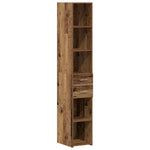 HKH Estantería Alta de Madera Procesada con 2 Cajones - Madera Antigua