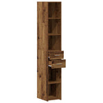 HKH Estantería Alta de Madera Procesada con 2 Cajones - Madera Antigua