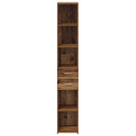HKH Estantería Alta de Madera Procesada con 2 Cajones - Madera Antigua