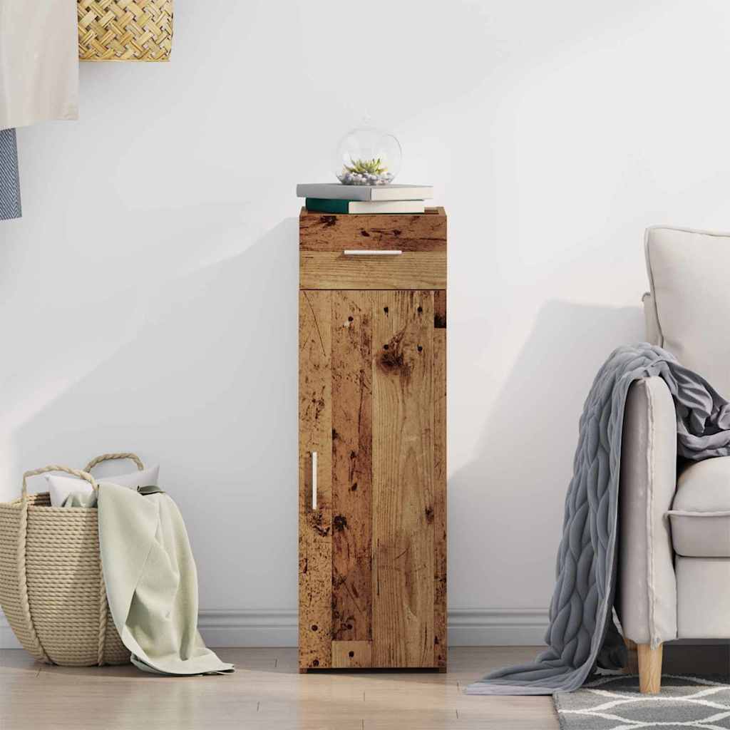 HKH Aparador Moderno de madera manufacturada con 1 Puerta y 1 Cajón - Madera Antigua