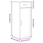 HKH Aparador Moderno de madera manufacturada con 1 Puerta y 1 Cajón - Madera Antigua