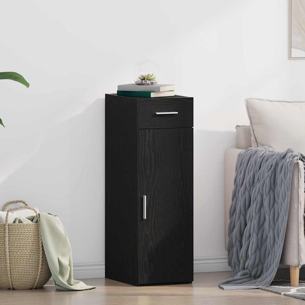 HKH Aparador Moderno de madera con 1 Puerta y 1 Cajón - Roble Negro