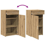 HKH Aparador Moderno de Madera Procesada con 1 Puerta y 1 Cajón - Roble Artesanal