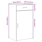 HKH Aparador Moderno de Madera Procesada con 1 Puerta y 1 Cajón - Roble Artesanal