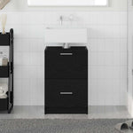 HKH Armário de Casa de Banho com Gaveta em Carvalho - Preto