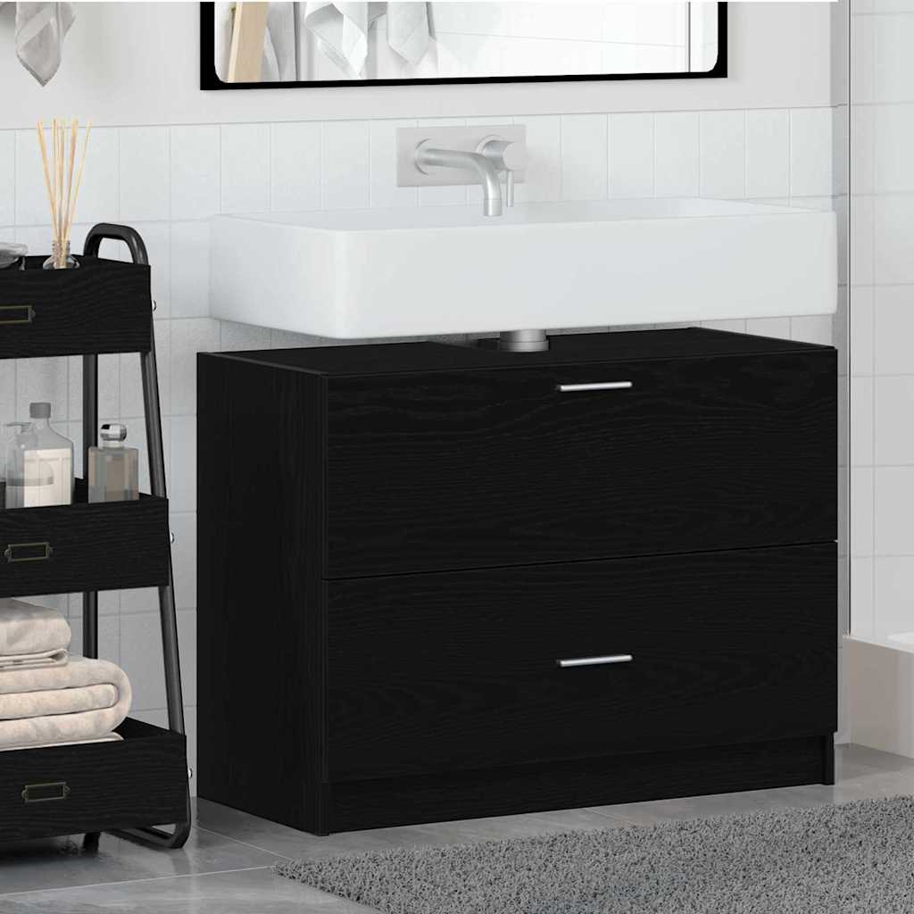 HKH Mueble de Baño con Cajón de Roble - Negro