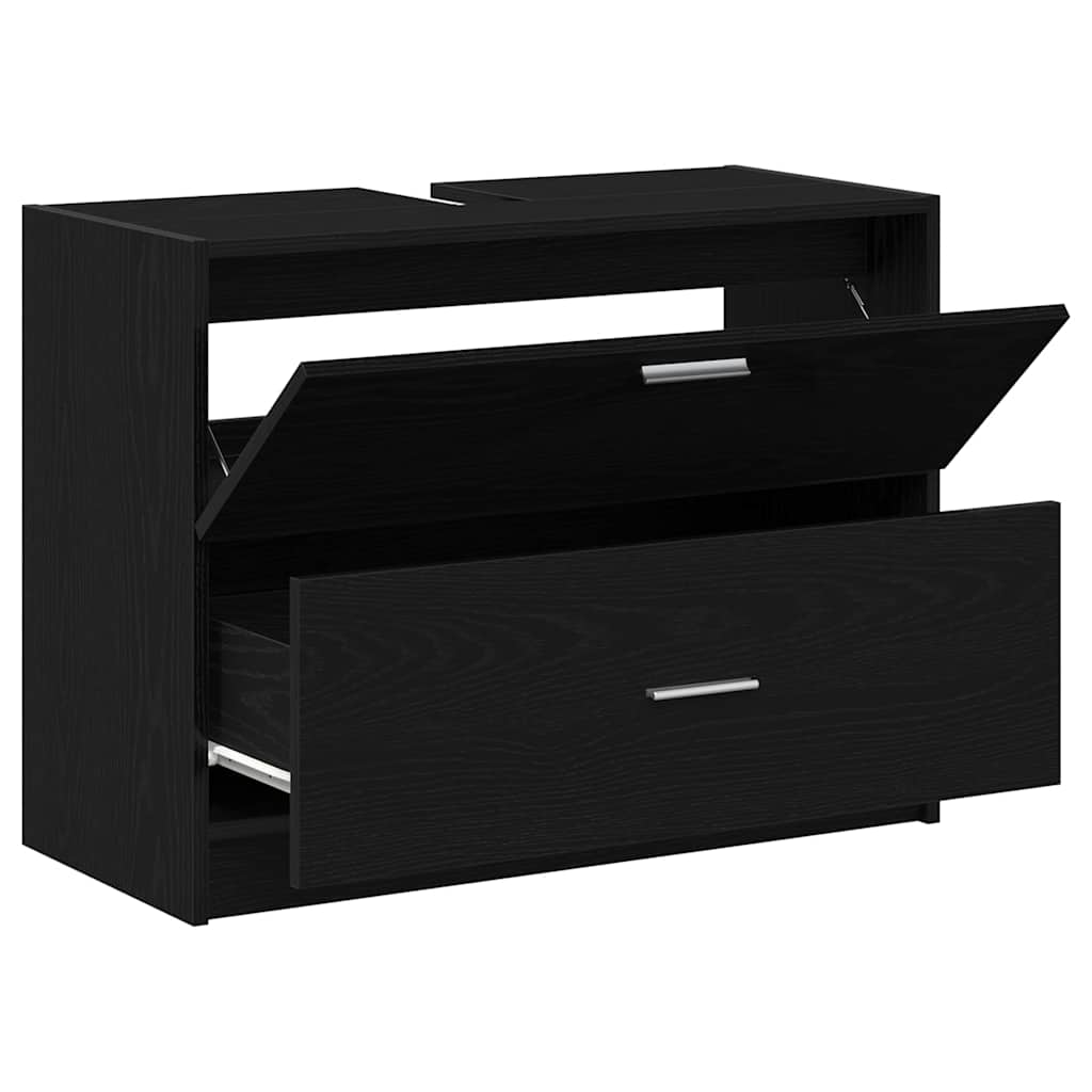 HKH Mueble de Baño con Cajón de Roble - Negro
