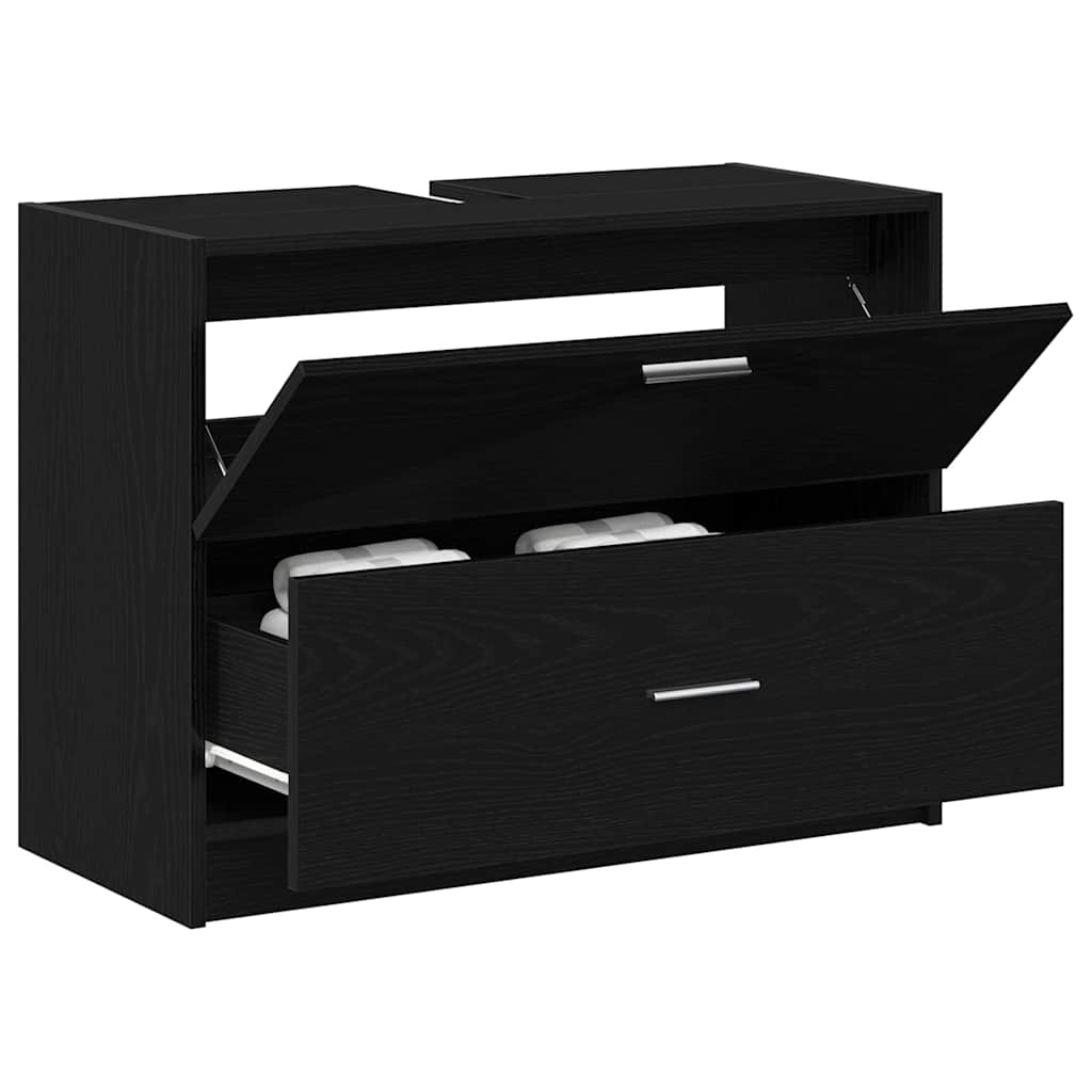 HKH Mueble de Baño con Cajón de Roble - Negro