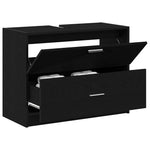 HKH Mueble de Baño con Cajón de Roble - Negro