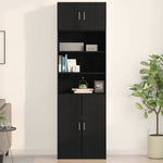 HKH Armario de Pared Rústico de Madera Procesada con 2 Puertas - Roble Negro