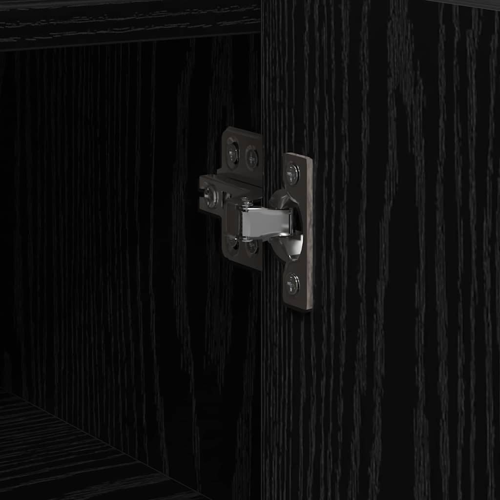 HKH Aparador Industrial em Madeira com 1 Porta - Carvalho Preto