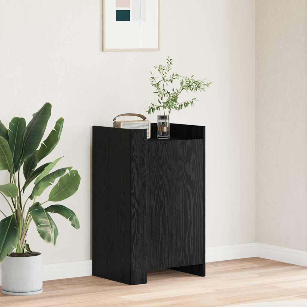 HKH Aparador Industrial en Madera con 1 Puerta - Roble Negro