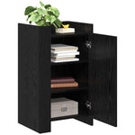 HKH Aparador Industrial em Madeira com 1 Porta - Carvalho Preto