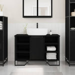 HKH Armario de lavabo de baño de roble - Negro