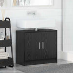 HKH Armario de Baño con Puerta de Roble - Negro