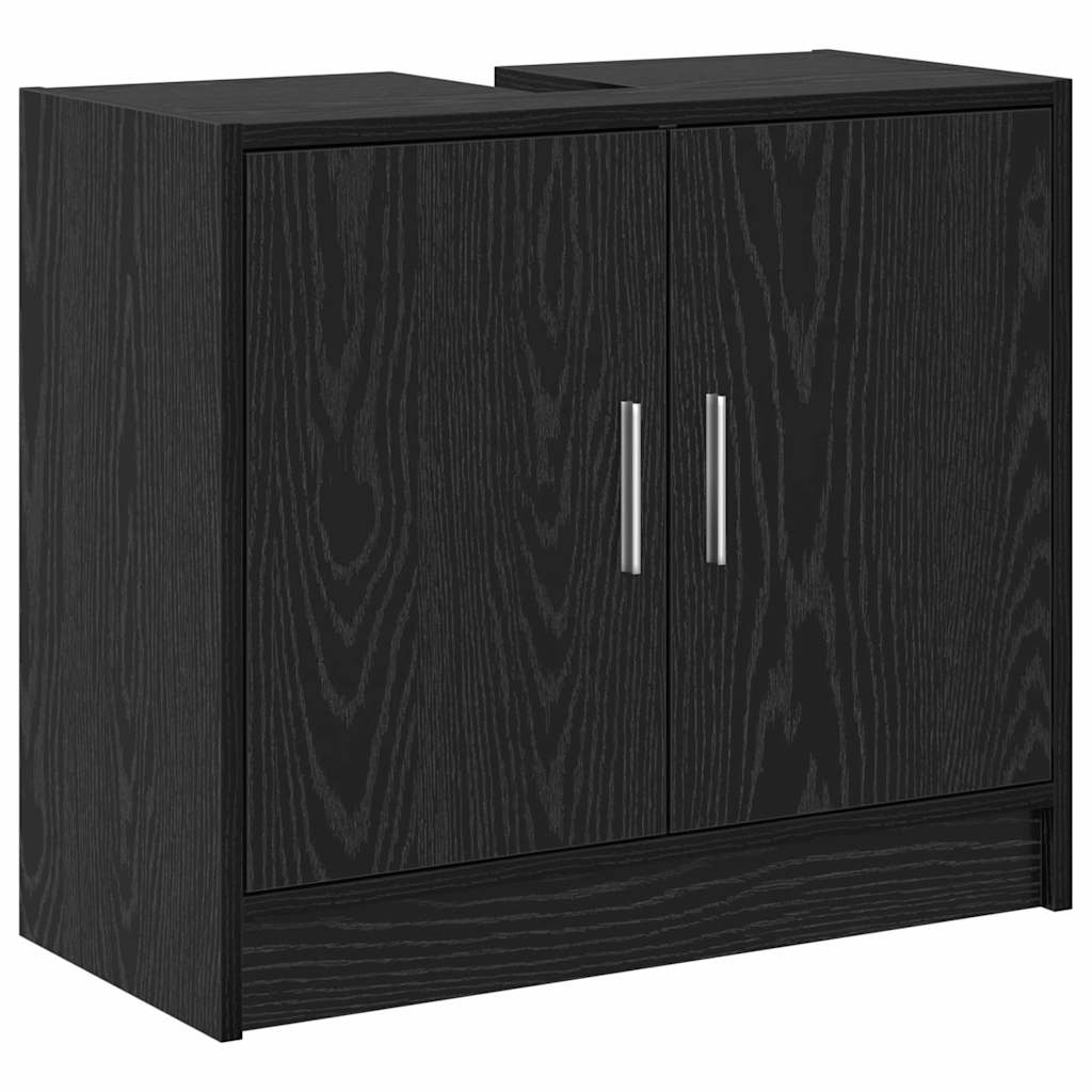 HKH Armario de Baño con Puerta de Roble - Negro