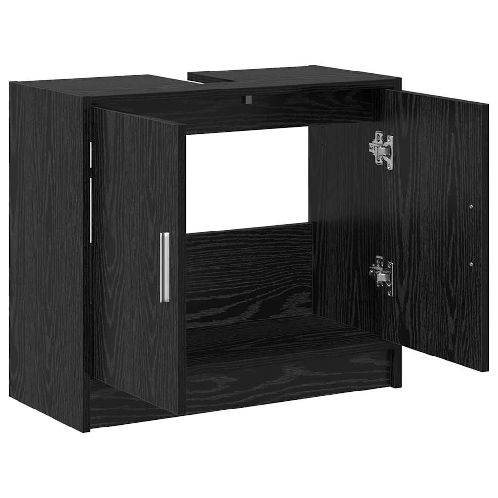 HKH Armario de Baño con Puerta de Roble - Negro