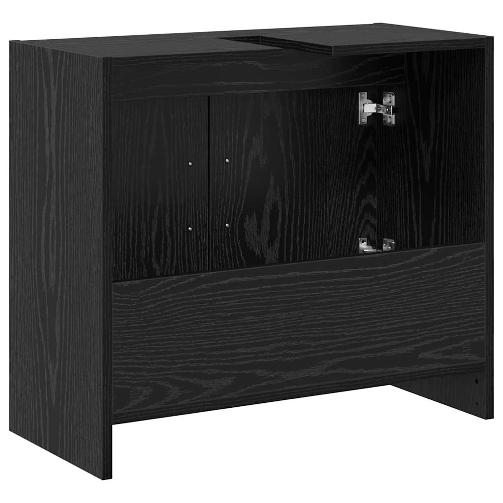 HKH Armario de Baño con Puerta de Roble - Negro