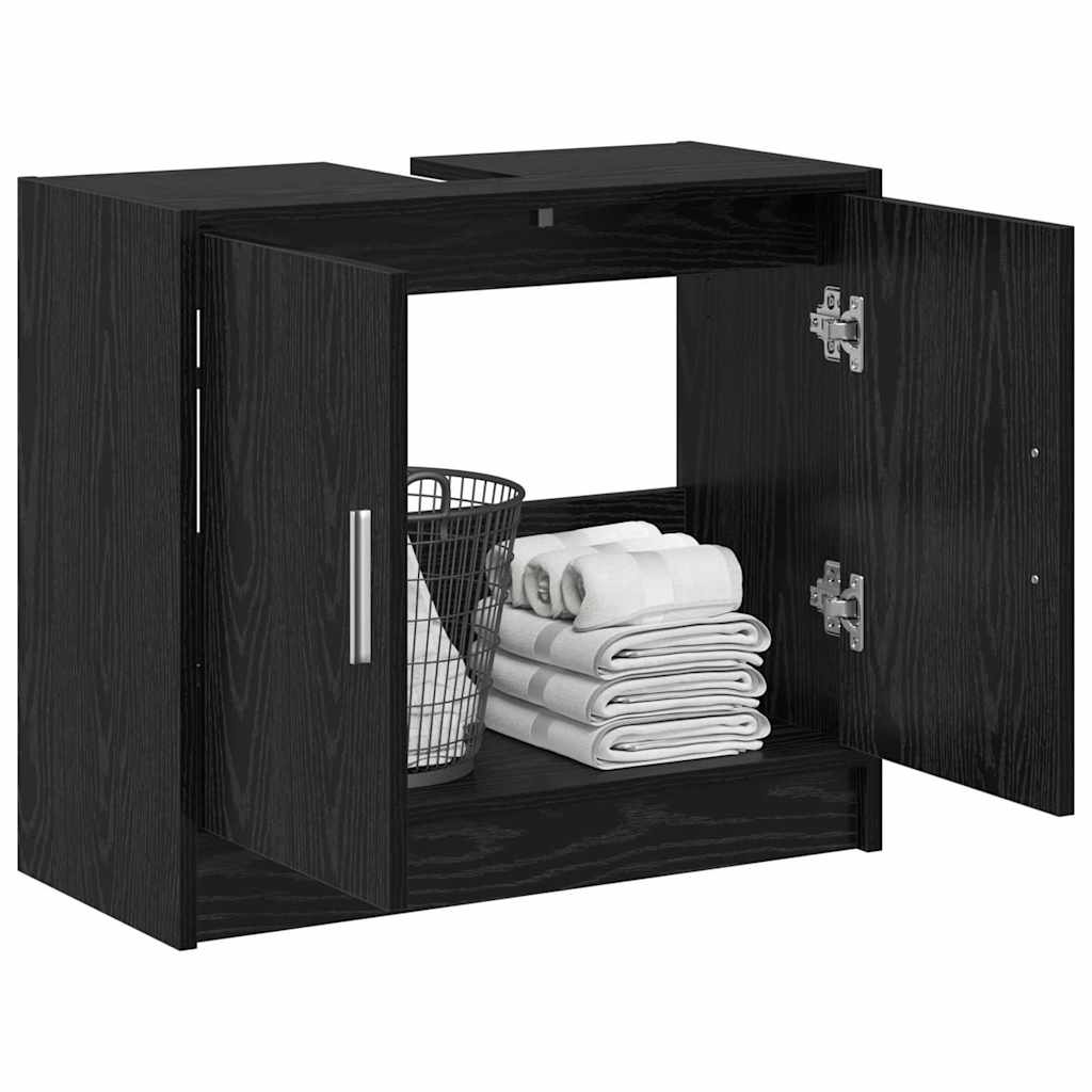 HKH Armario de Baño con Puerta de Roble - Negro