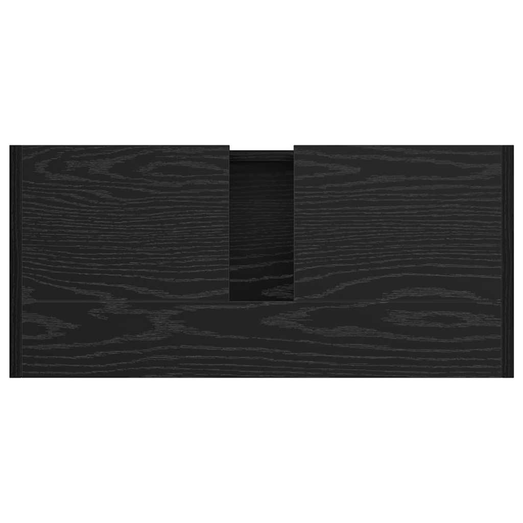HKH Armario de Baño con Puerta de Roble - Negro