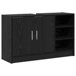 HKH Armario de Baño con Puerta de Roble - Negro