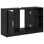 HKH Armario de Baño con Puerta de Roble - Negro