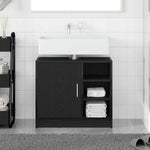 HKH Armario de Baño con Puerta de Roble - Negro