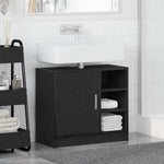 HKH Armario de Baño con Puerta de Roble - Negro