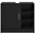 HKH Armario de Baño con Puerta de Roble - Negro