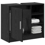 HKH Armario de Baño con Puerta de Roble - Negro