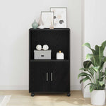 HKH Armario Moderno de Madera Procesada con 2 Puertas - Roble Negro