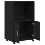 HKH Armario Moderno de Madera Procesada con 2 Puertas - Roble Negro